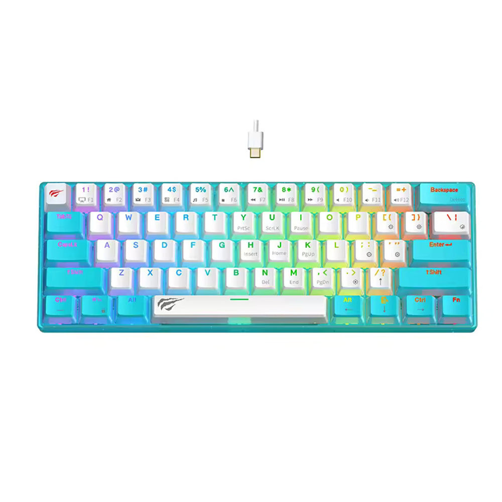 Herná klávesnica s káblom USB HAVIT KB903L, RGB, 1,8 m, modro-biela