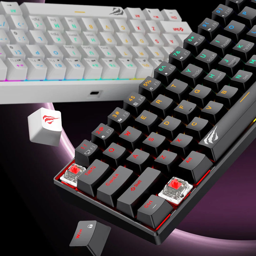 Herná klávesnica s káblom USB HAVIT KB903L, RGB, 1,8 m, modro-biela