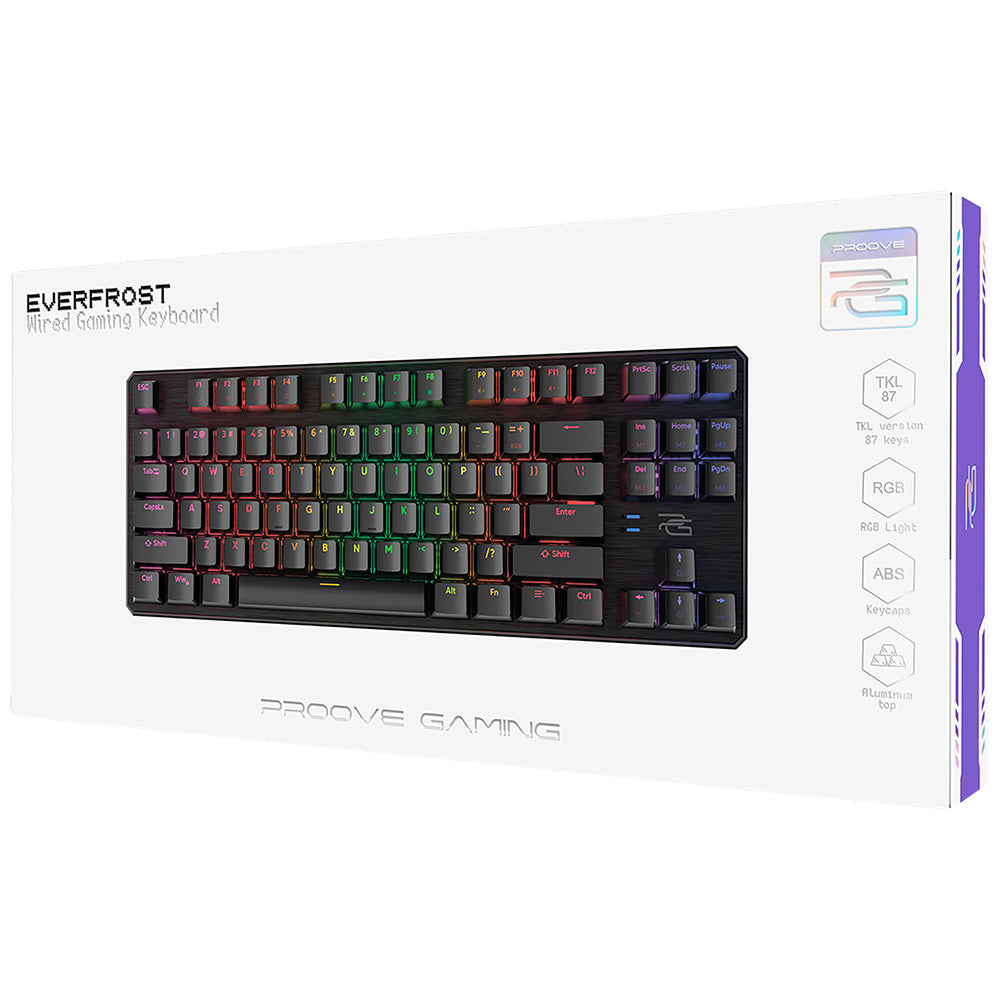 Herná klávesnica Wired USB Proove Everfrost, RGB, 1.8m, Čierna CKEVEN00000401