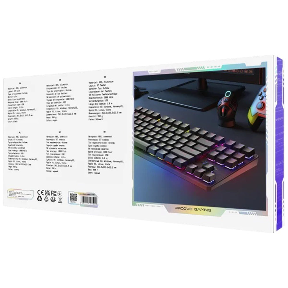 Herná klávesnica Wired USB Proove Everfrost, RGB, 1.8m, Čierna CKEVEN00000401