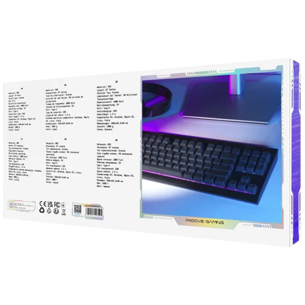 Herná klávesnica Wired USB Proove Sideswap, RGB, 1.5m, Čierna CKSIEN00022401