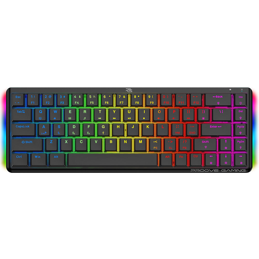 Bezdrôtová herná klávesnica Proove AFK, RGB, BT / Wi-Fi / káblové pripojenie, 1,5 m, čierna WKAFKEN22001