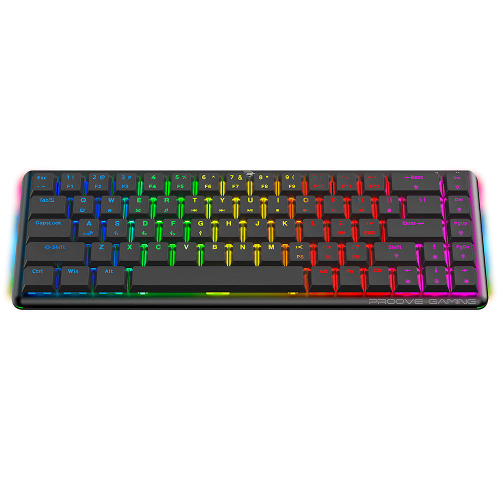 Bezdrôtová herná klávesnica Proove AFK, RGB, BT / Wi-Fi / káblové pripojenie, 1,5 m, čierna WKAFKEN22001