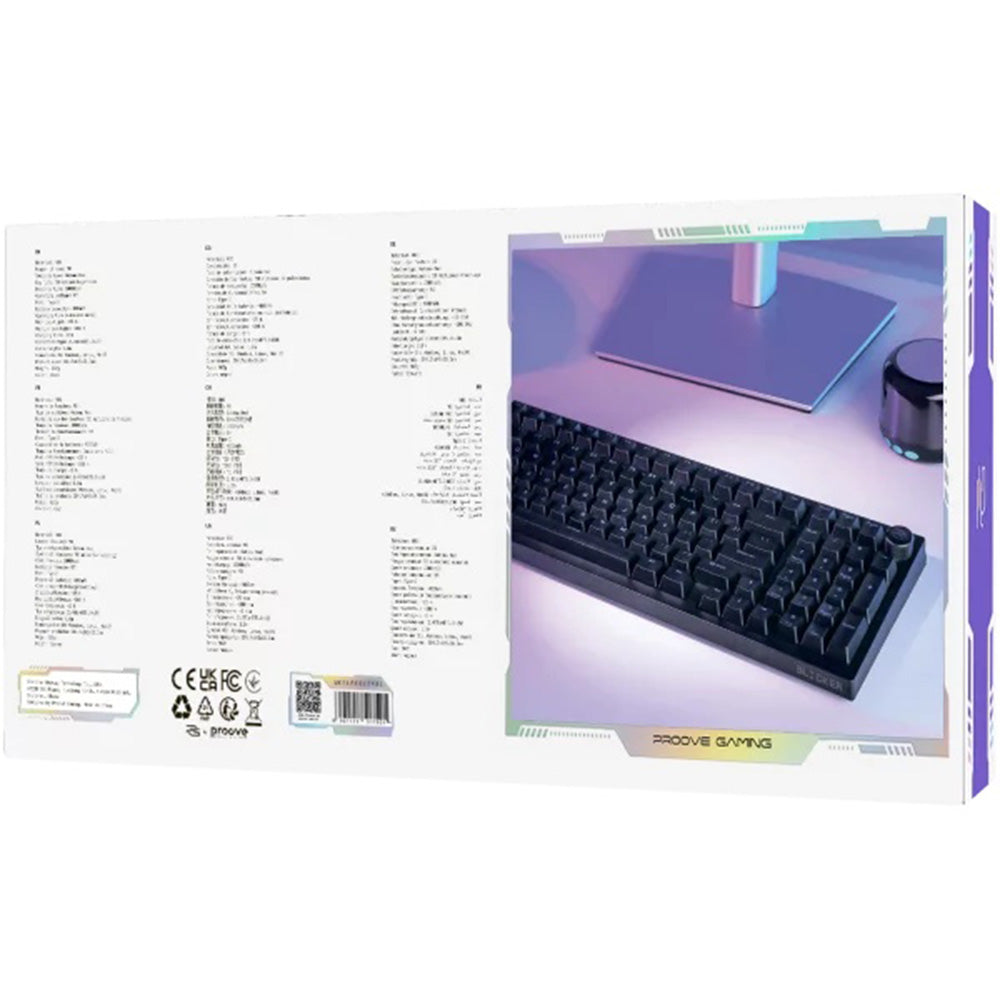 Klávesnica Gaming Wireless Proove Slicker, RGB, BT / Wi-Fi / Wired, 1.8m, Čierna WKSLEN00022401