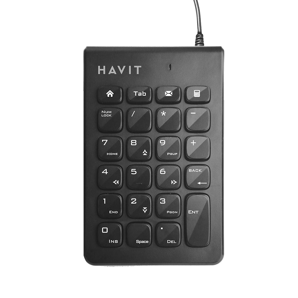 Numerická klávesnica Wired USB HAVIT KB223, 1.5m, Čierna