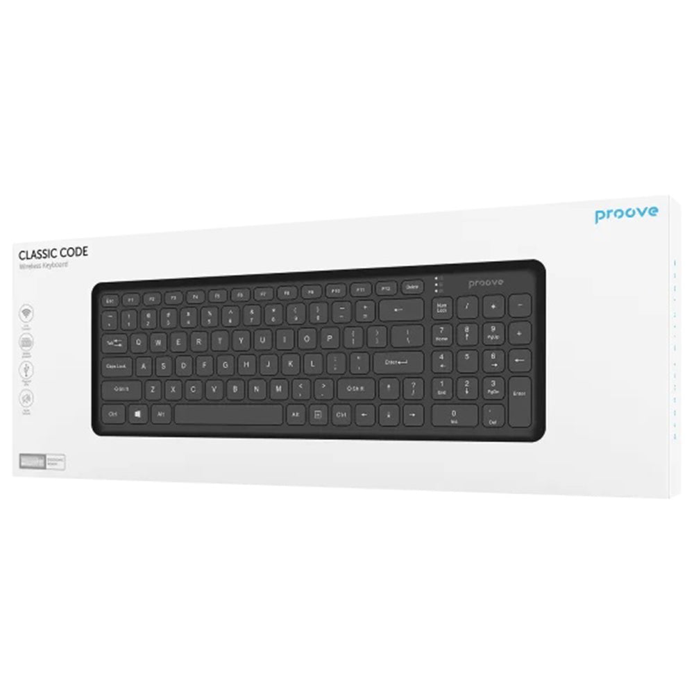 Klávesnica Wireless Proove Classic Code, Čierna KBCDEN00003001