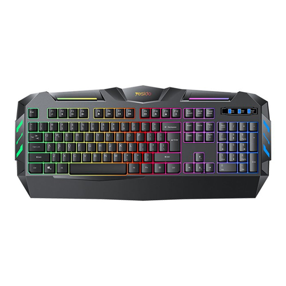 Herná klávesnica s káblom USB Yesido KB21, RGB, 1,5 m, čierna