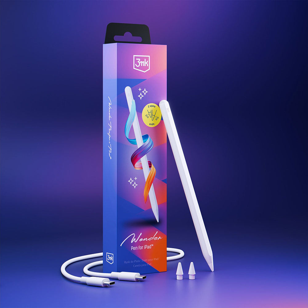 Touch Pen 3MK Wonder pre Apple iPad, Aktívna Verzia, Biela