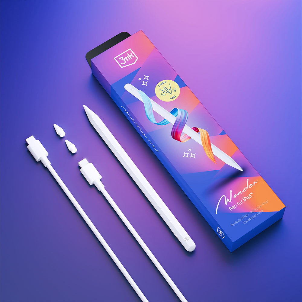 Touch Pen 3MK Wonder pre Apple iPad, Aktívna Verzia, Biela