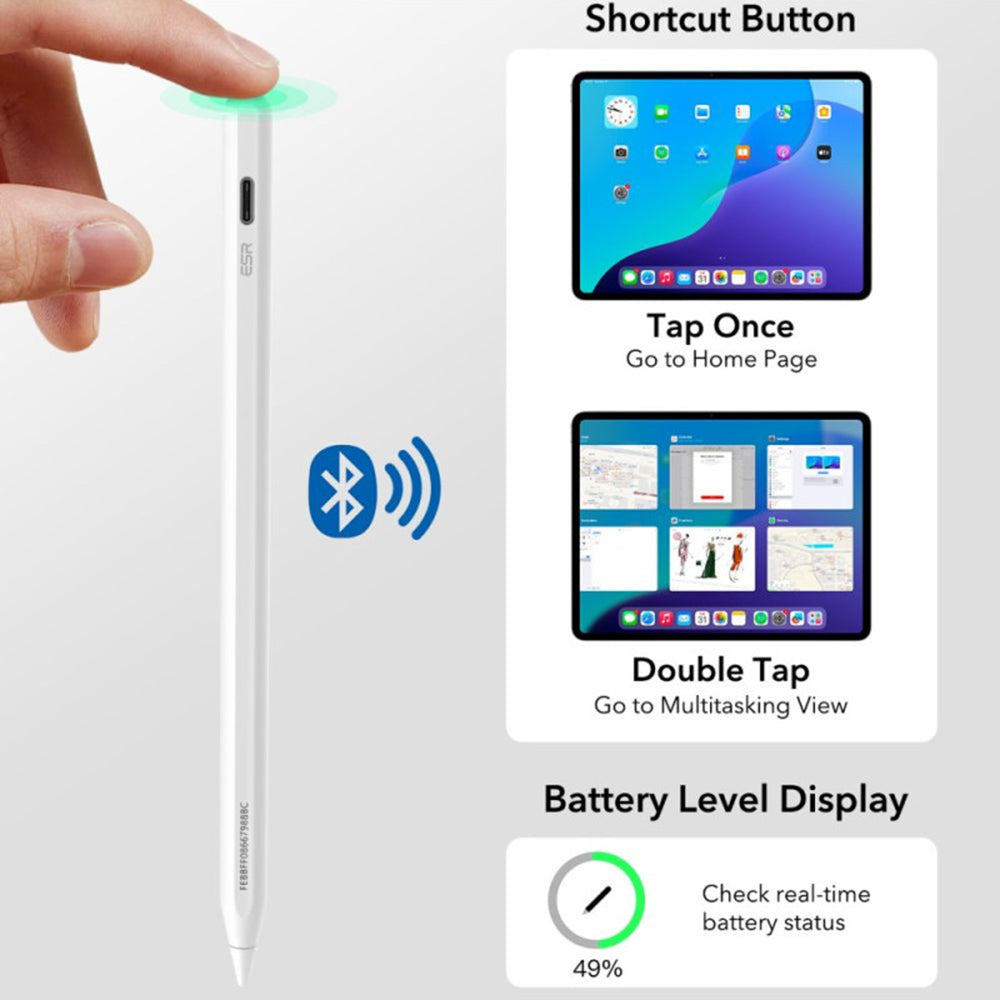 Touch Pen ESR Geo pre Apple iPad, Aktívna verzia, Biela