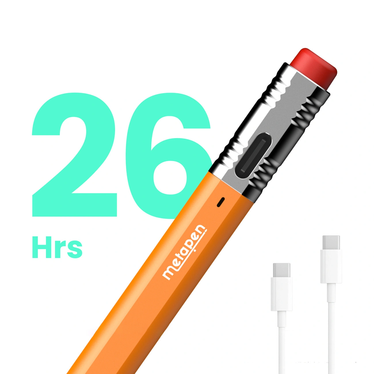Dotykové pero Metapen Air8 Pro X pre Apple iPad, Aktívna verzia, Oranžová ME-APP172