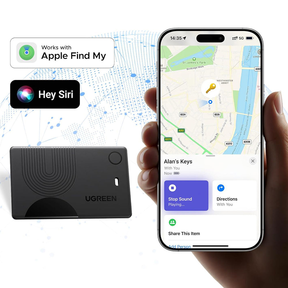 UGREEN SmartTag Smart Finder Slim 2 CM920 (75120A) pre iOS Series, Sada 2 kusy, Čierna