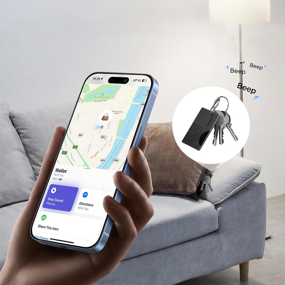 UGREEN SmartTag Smart Finder Slim 2 CM920 (75120A) pre iOS Series, Sada 2 kusy, Čierna