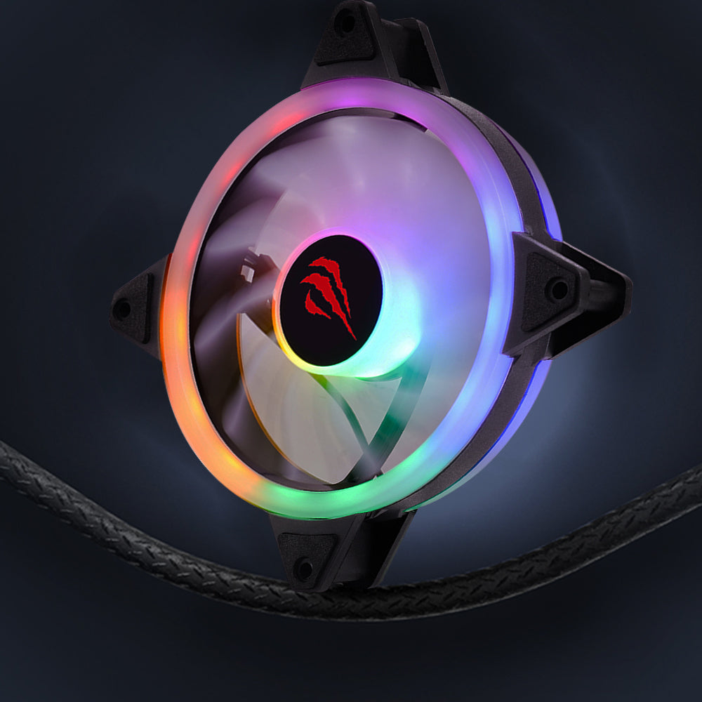 Ventilátor HAVIT F2089, RGB, 1200RPM, 35dB, 1,32W, Čierny