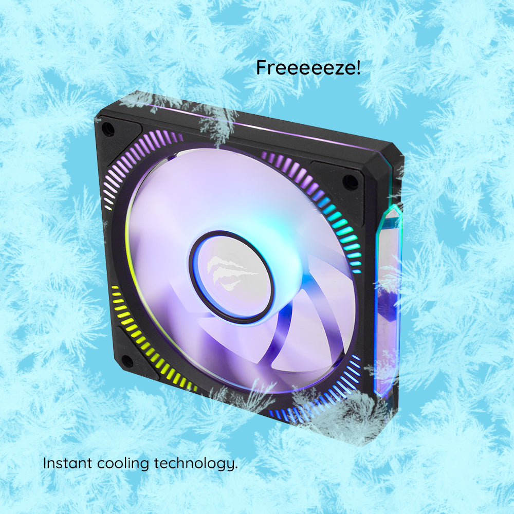 Ventilátor HAVIT F2096, RGB, 1800RPM, 30dB, 3W, Čierny