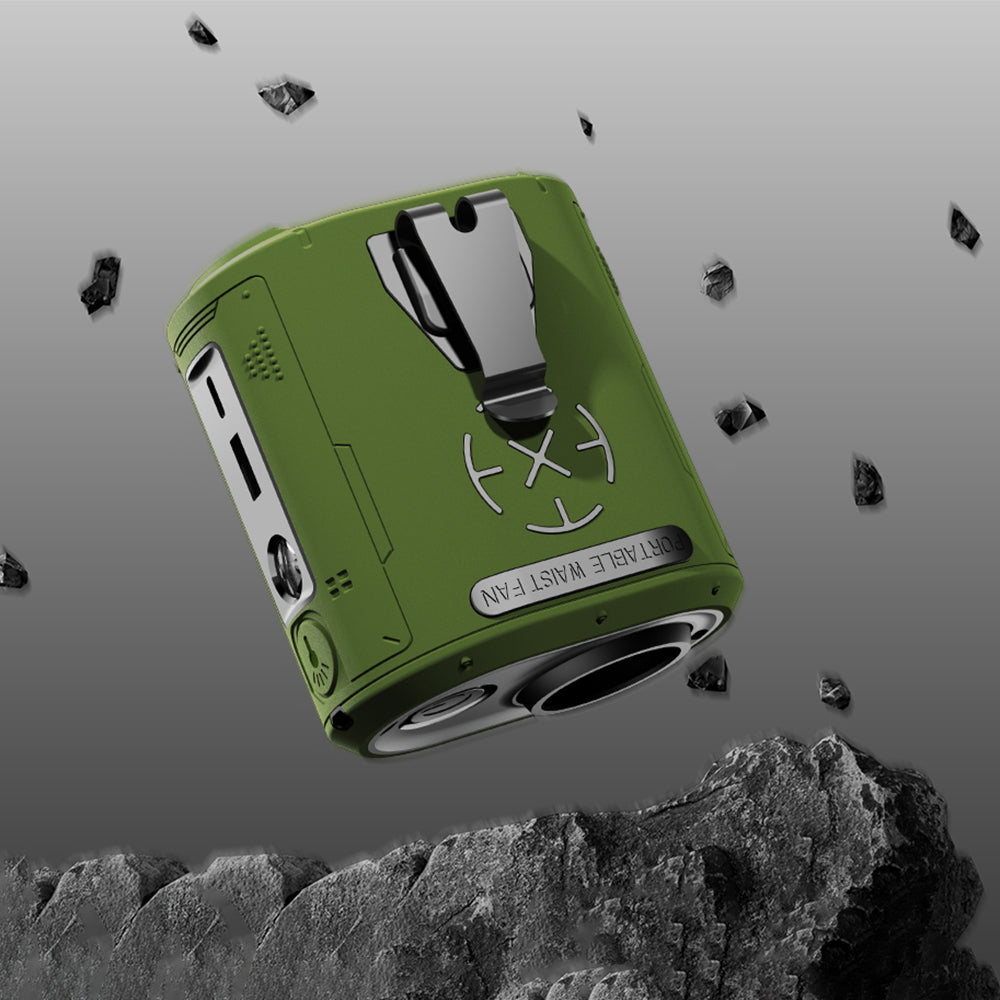 Prenosný ventilátor Techsuit Z14 s externou batériou 5000mAh, Zelený