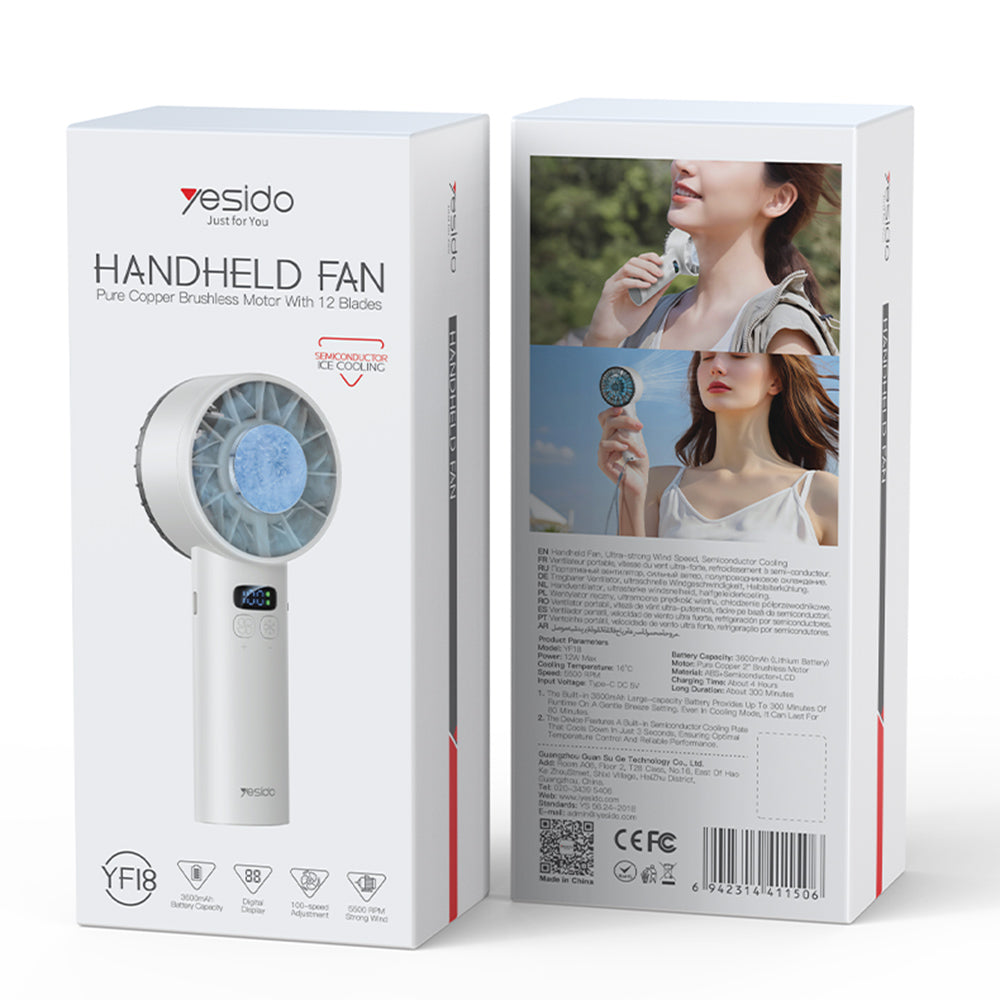 Prenosný ventilátor Yesido YF18, čierny