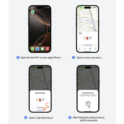 Acefast SmartTag S1 pre iOS Series, Sada 4 kusy, Sivá