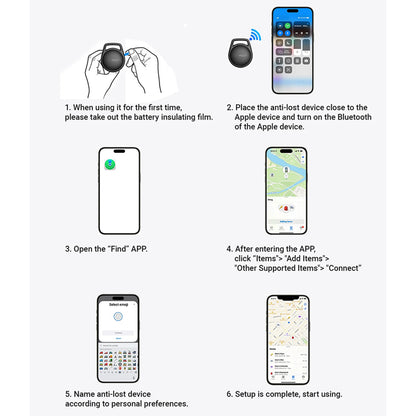 Acefast SmartTag S2 pre iOS Series, Sada 4 kusy, Čierna