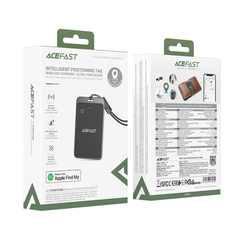 Acefast SmartTag S3 for iOS Series, Gray