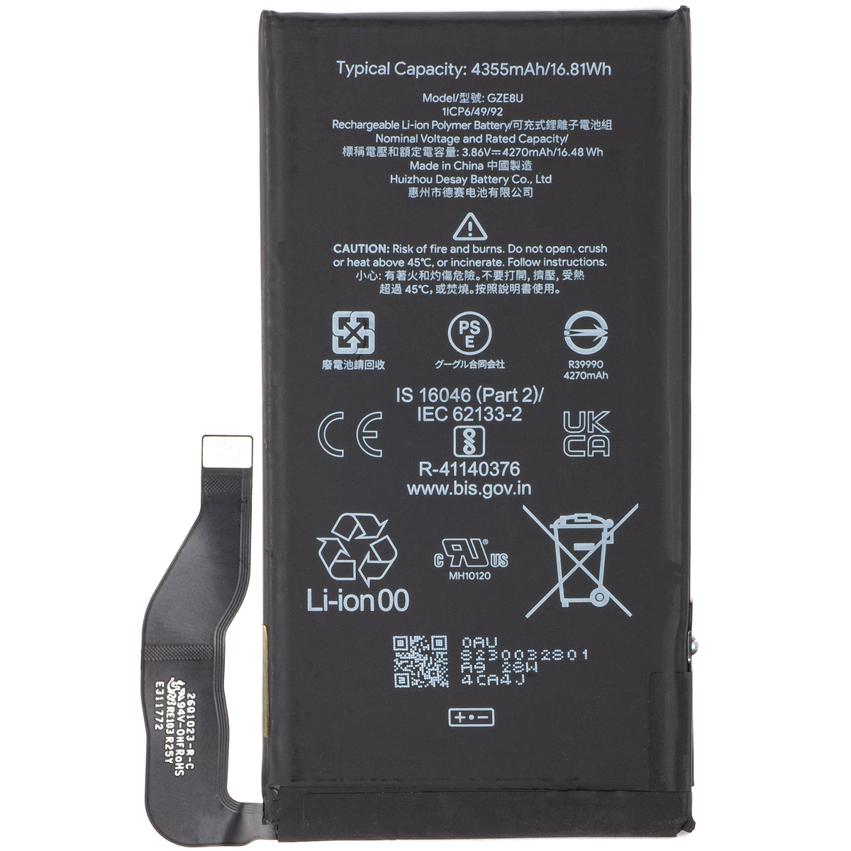 Acumulátor Google Pixel 7, GZE8U, Service Pack G949-00338-01