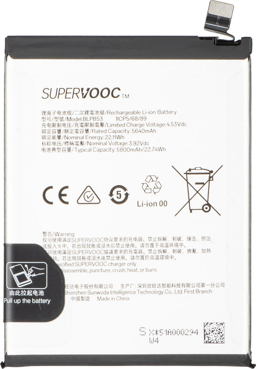 Acumulátor pre Oppo Reno13 Pro, BLPB53, Service Pack 621035000203