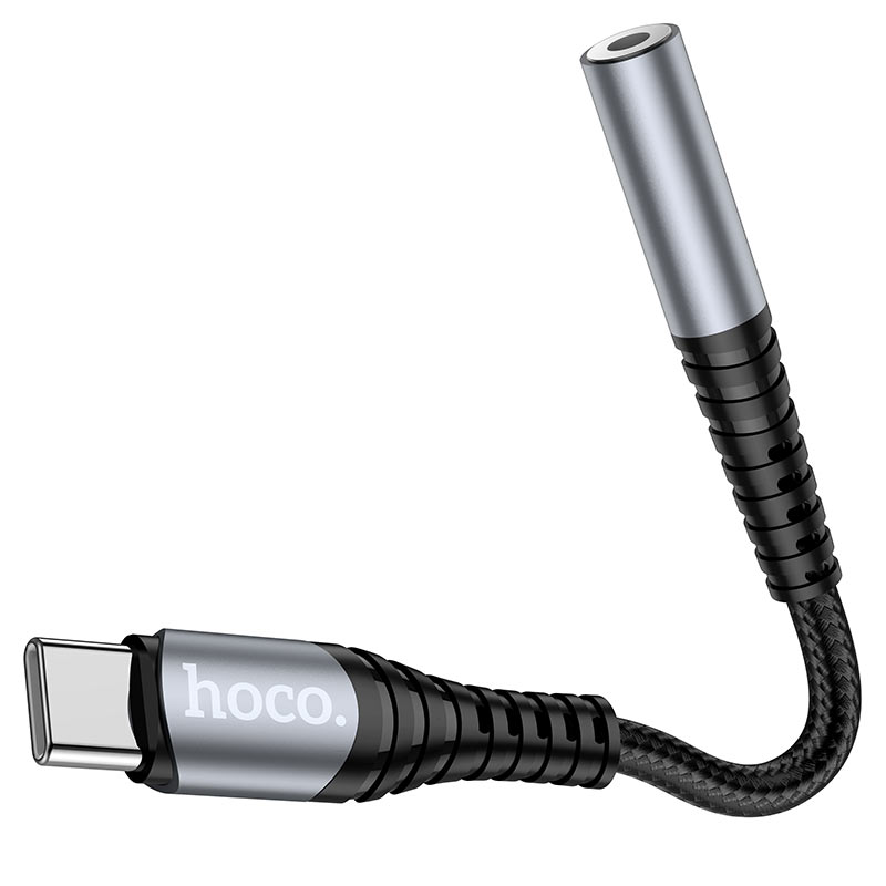 USB-C audio adaptér - 3,5 mm HOCO LS33, sivý