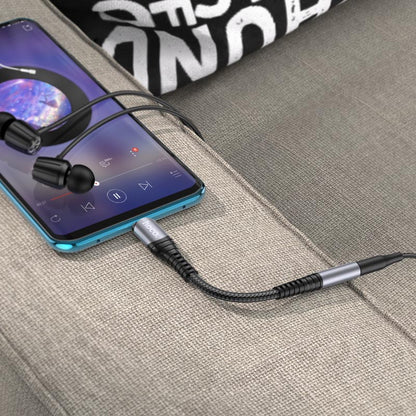 USB-C audio adaptér - 3,5 mm HOCO LS33, sivý