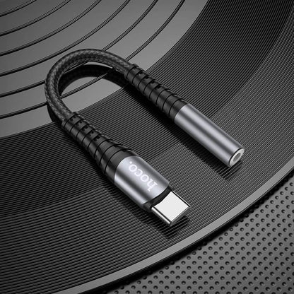 USB-C audio adaptér - 3,5 mm HOCO LS33, sivý