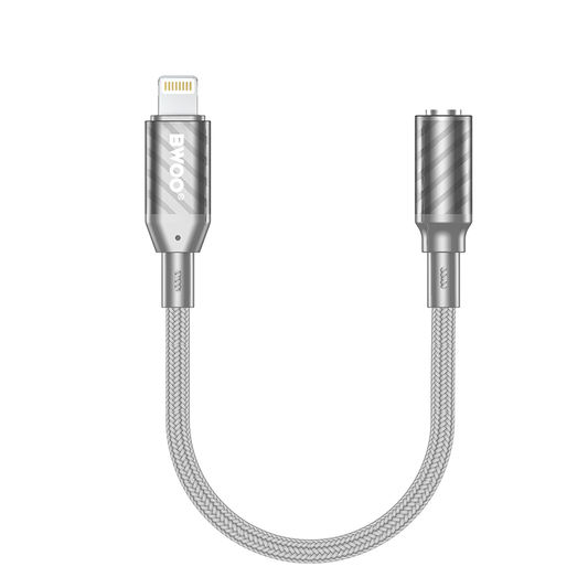 Audio adaptér Lightning - 3,5 mm BWOO BZ66, sivý
