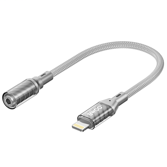 Audio adaptér Lightning - 3,5 mm BWOO BZ66, sivý