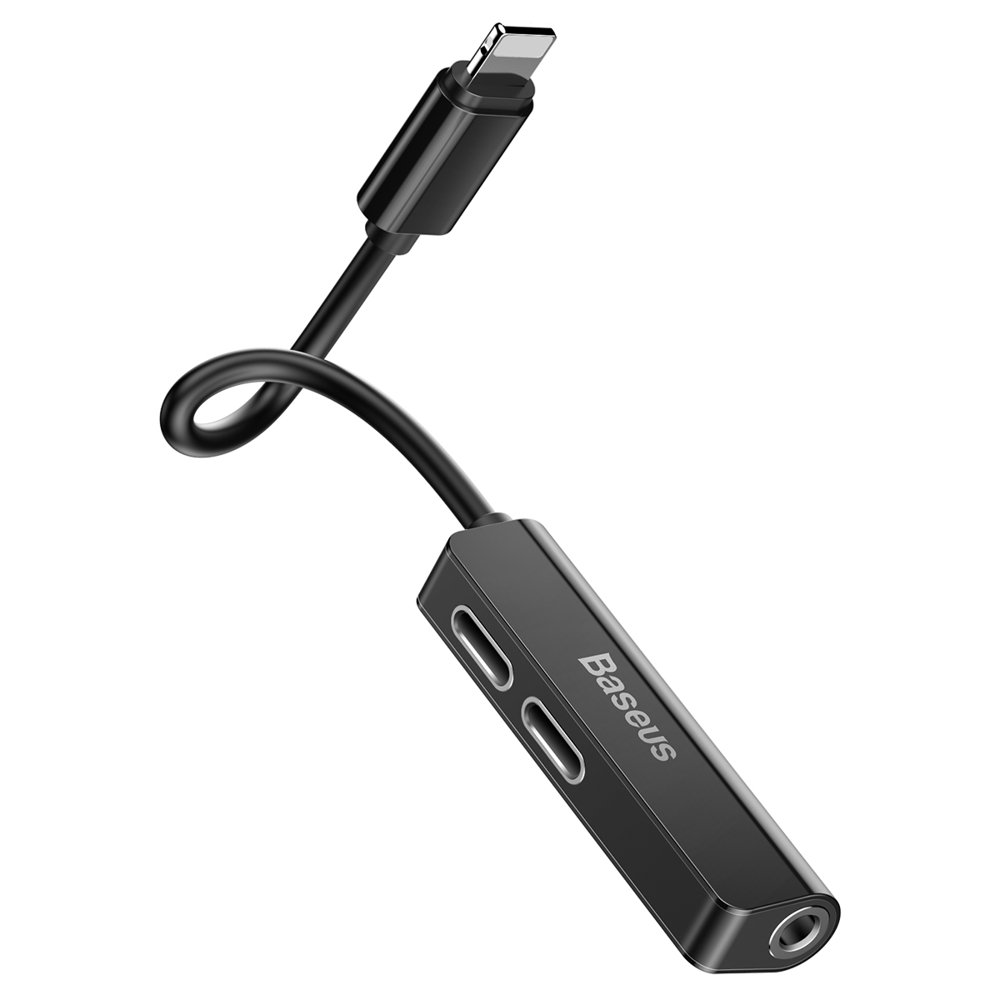 Audio adaptér Lightning - Lightning / 3,5 mm Baseus L52, čierny, znovu zabalený CALL52-01
