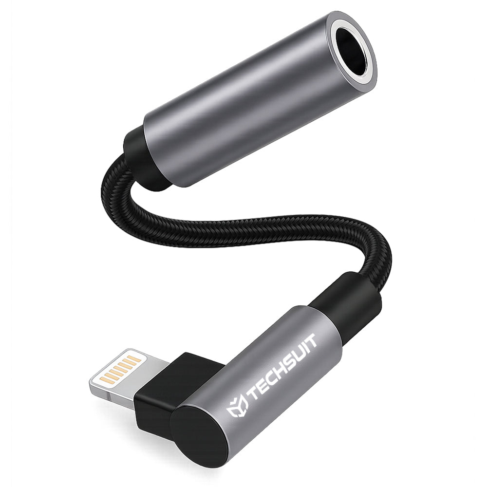 Audio adaptér Lightning - 3.5mm Techsuit AC6 MusicDox, Sivý