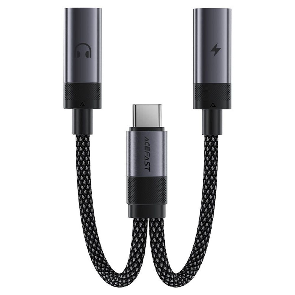 Audio adaptér USB-C - 2 x USB-C Acefast J14, Čierny