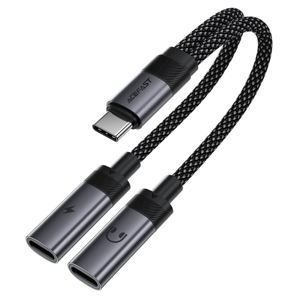 Audio adaptér USB-C - 2 x USB-C Acefast J14, Čierny