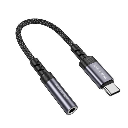 USB-C audio adaptér - 3,5 mm Borofone BV24, sivý
