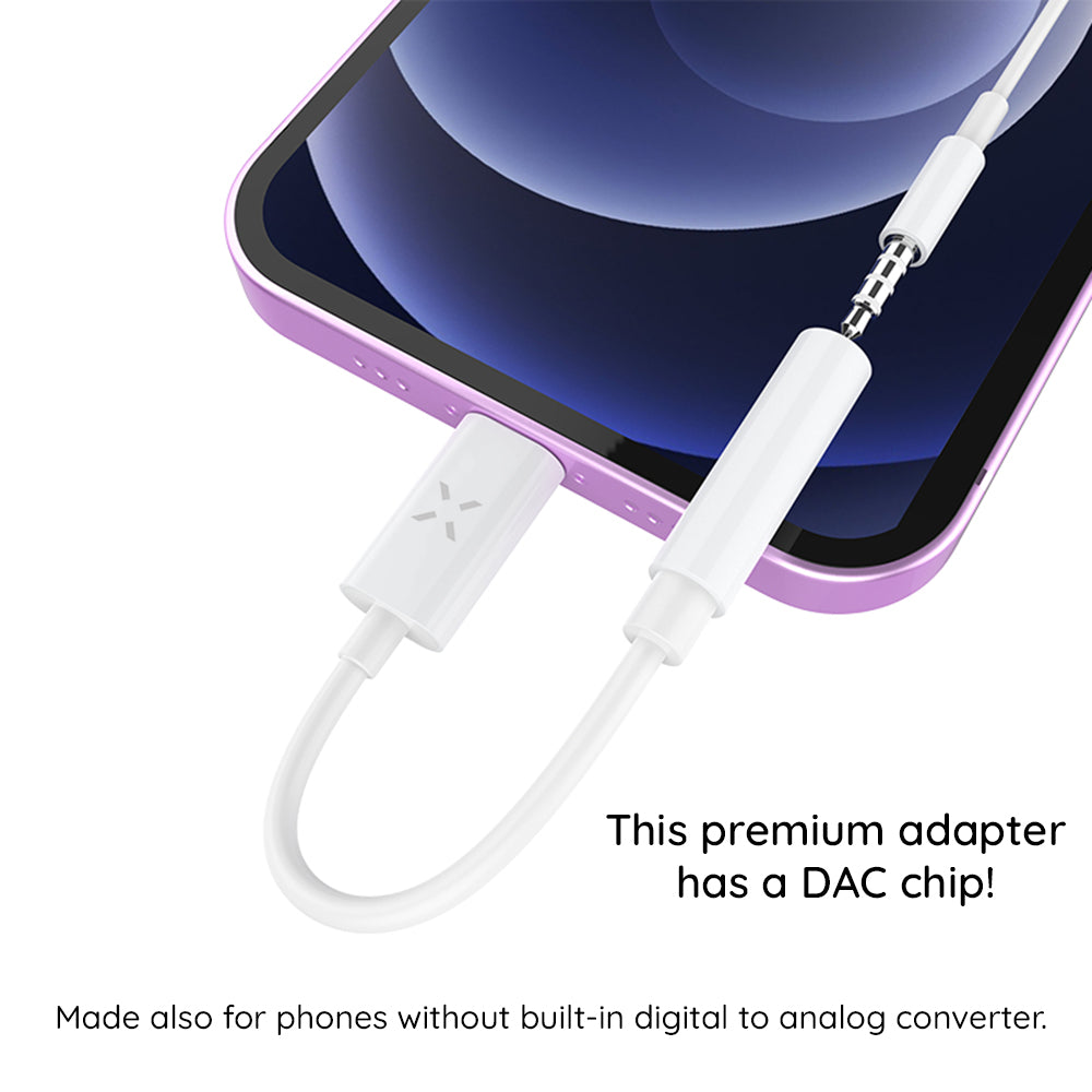 Audio adaptér USB-C - 3.5mm Fixed, Biely