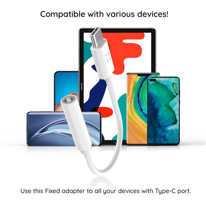 Audio adaptér USB-C - 3.5mm Fixed, Biely