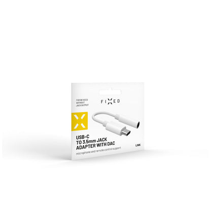 Audio adaptér USB-C - 3.5mm Fixed, Biely