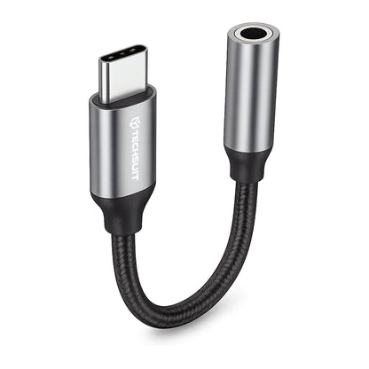 Audio adaptér USB-C - 3.5mm Techsuit AC12 FuseXound, Sivý, Sada 2 kusy