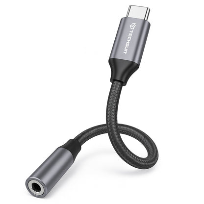 Audio adaptér USB-C - 3.5mm Techsuit AC12 FuseXound, Sivý, Sada 2 kusy