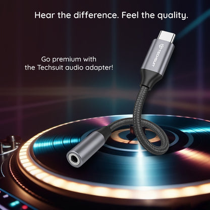 Audio adaptér USB-C - 3.5mm Techsuit AC12 FuseXound, Sivý, Sada 2 kusy
