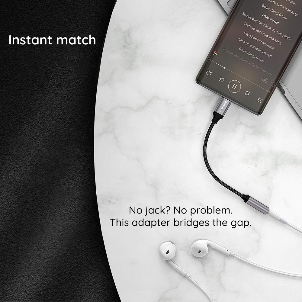 Audio adaptér USB-C - 3.5mm Techsuit AC12 FuseXound, Sivý, Sada 2 kusy