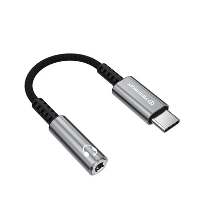 Adaptér Audio USB-C - 3.5mm Techsuit AC14 SonicPiX, Sivý
