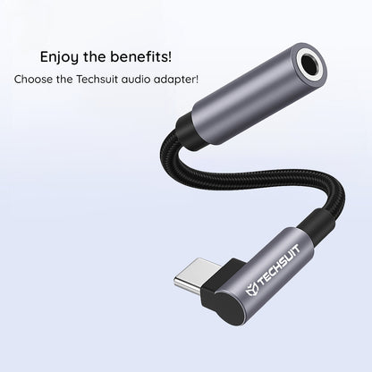 USB-C to 3.5mm Audio Adapter Techsuit AC7 MusicDox, Gray