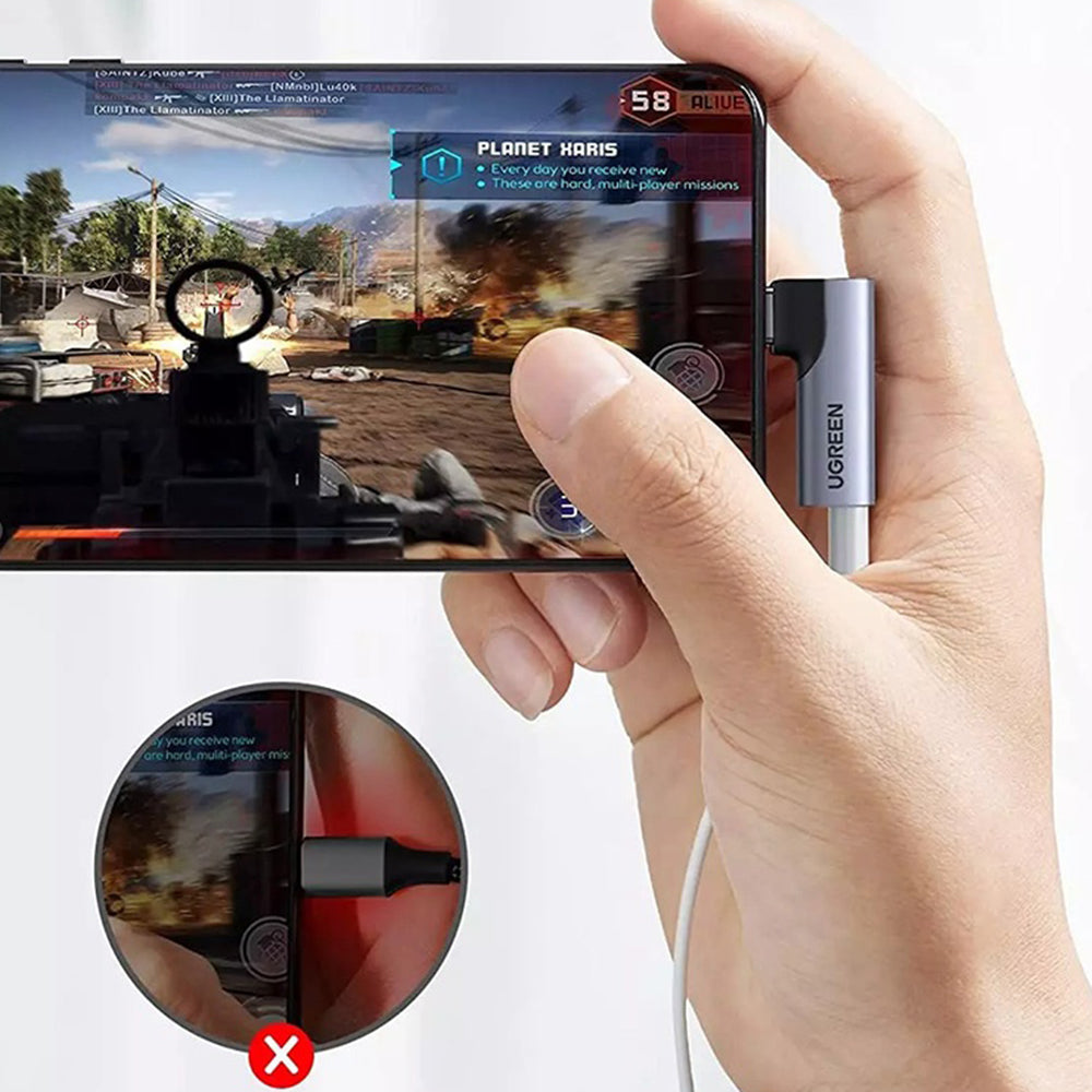 USB-C to 3.5mm UGREEN CM460 (20194) Angled, Gray Audio Adapter