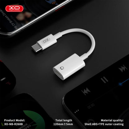 Audio adaptér USB-C - Lightning XO Design NB-R268B, Biely