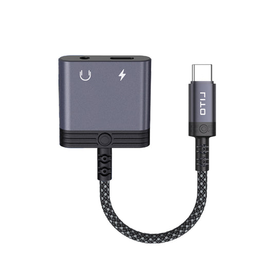 Audio adaptér USB-C - USB-C / 3.5mm Lito LA04T, Čierny