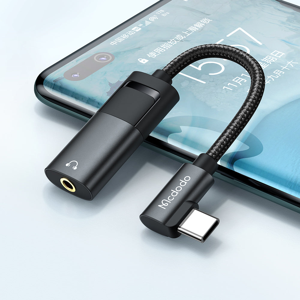 Audio adaptér USB-C - USB-C / 3.5mm McDodo CA-1880, Čierny