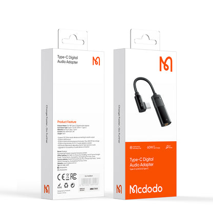 Audio adaptér USB-C - USB-C / 3.5mm McDodo CA-1880, Čierny